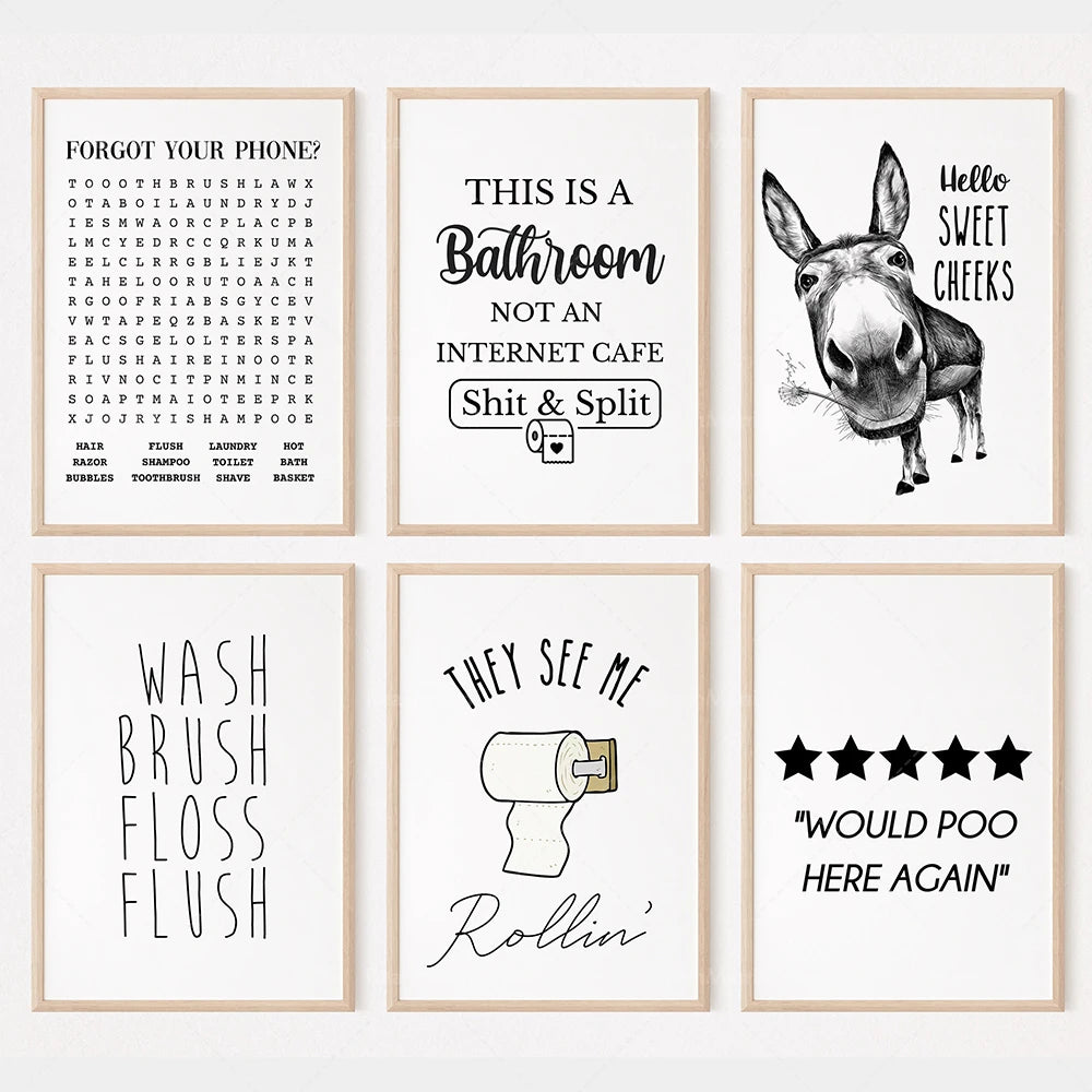 Forget Your Phone? – Funny Bathroom Canvas Print