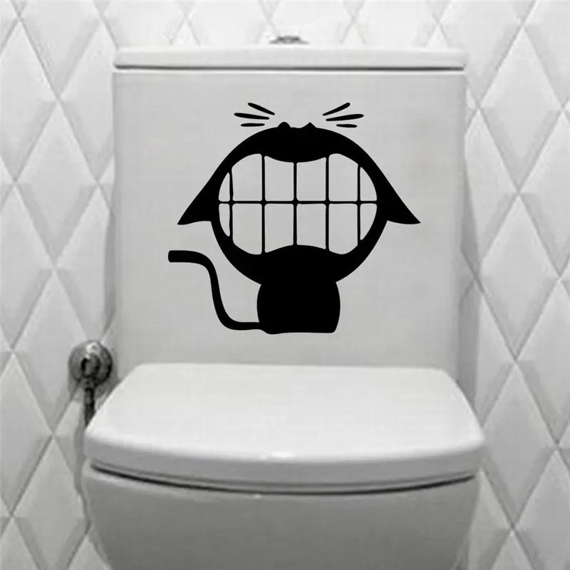 Funny Toilet Sign Stickers – Waterproof Vinyl Decals for Bathroom Laughs