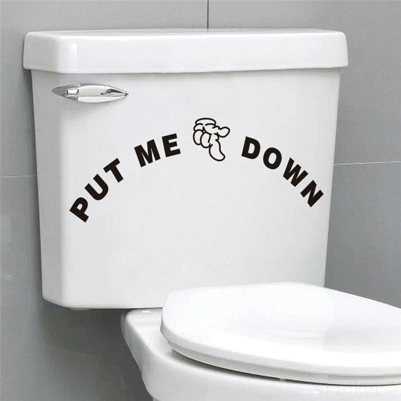 Funny Toilet Sign Stickers – Waterproof Vinyl Decals for Bathroom Laughs