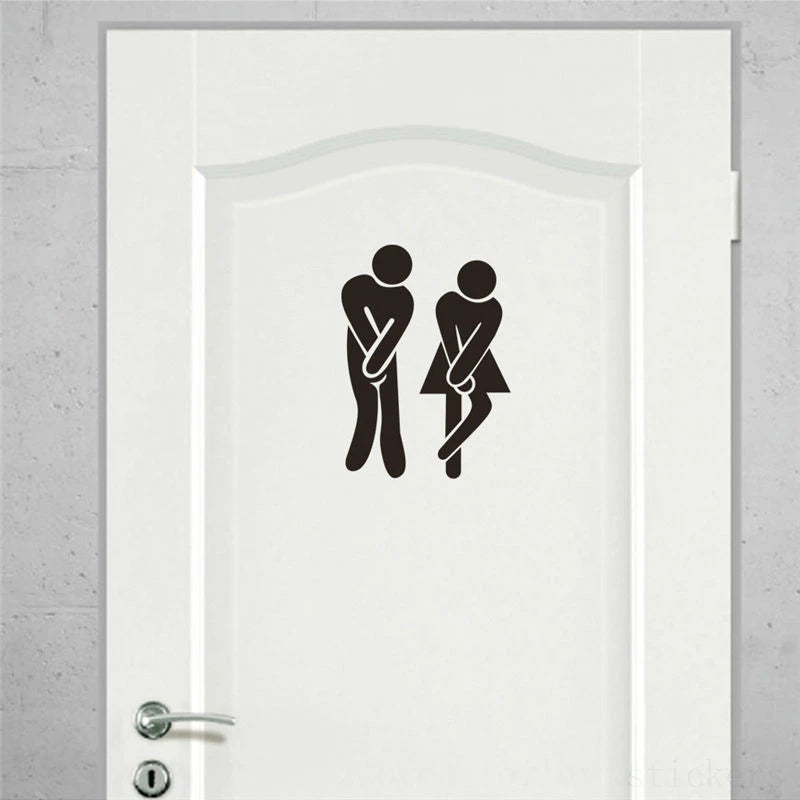 Funny Toilet Sign Stickers – Waterproof Vinyl Decals for Bathroom Laughs