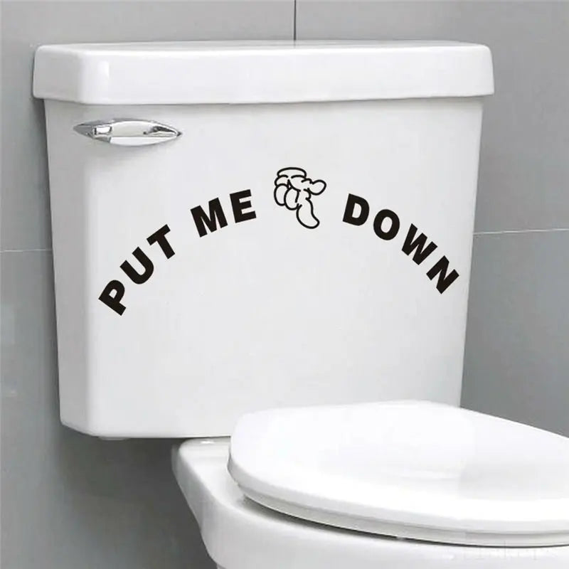 Funny Toilet Sign Stickers – Waterproof Vinyl Decals for Bathroom Laughs