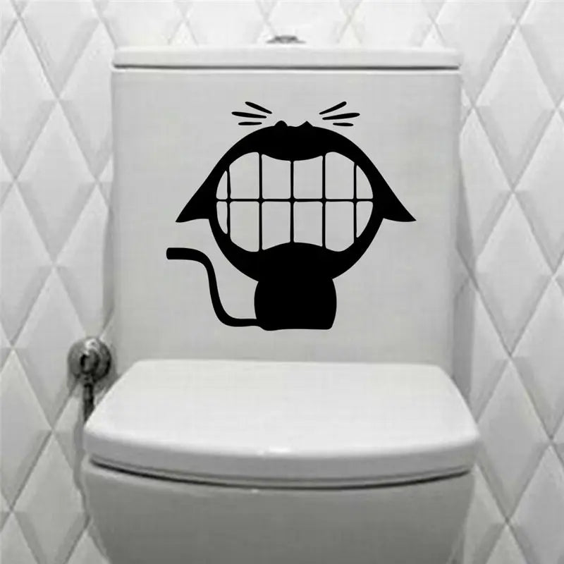 Funny Toilet Sign Stickers – Waterproof Vinyl Decals for Bathroom Laughs