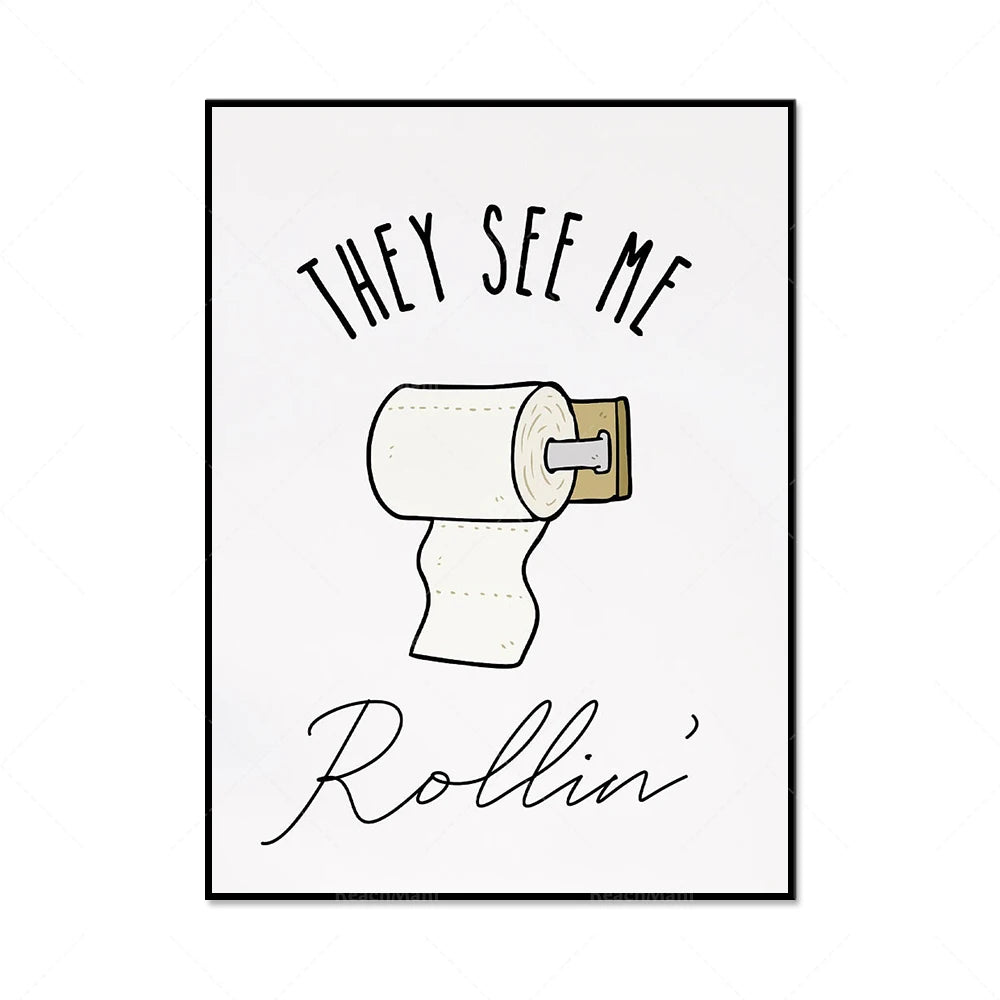 Forget Your Phone? – Funny Bathroom Canvas Print
