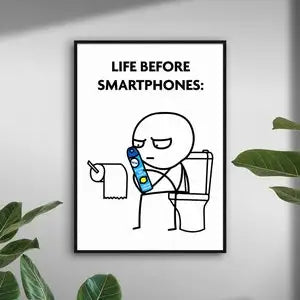 Life Before Smartphones – Funny Bathroom Canvas Print