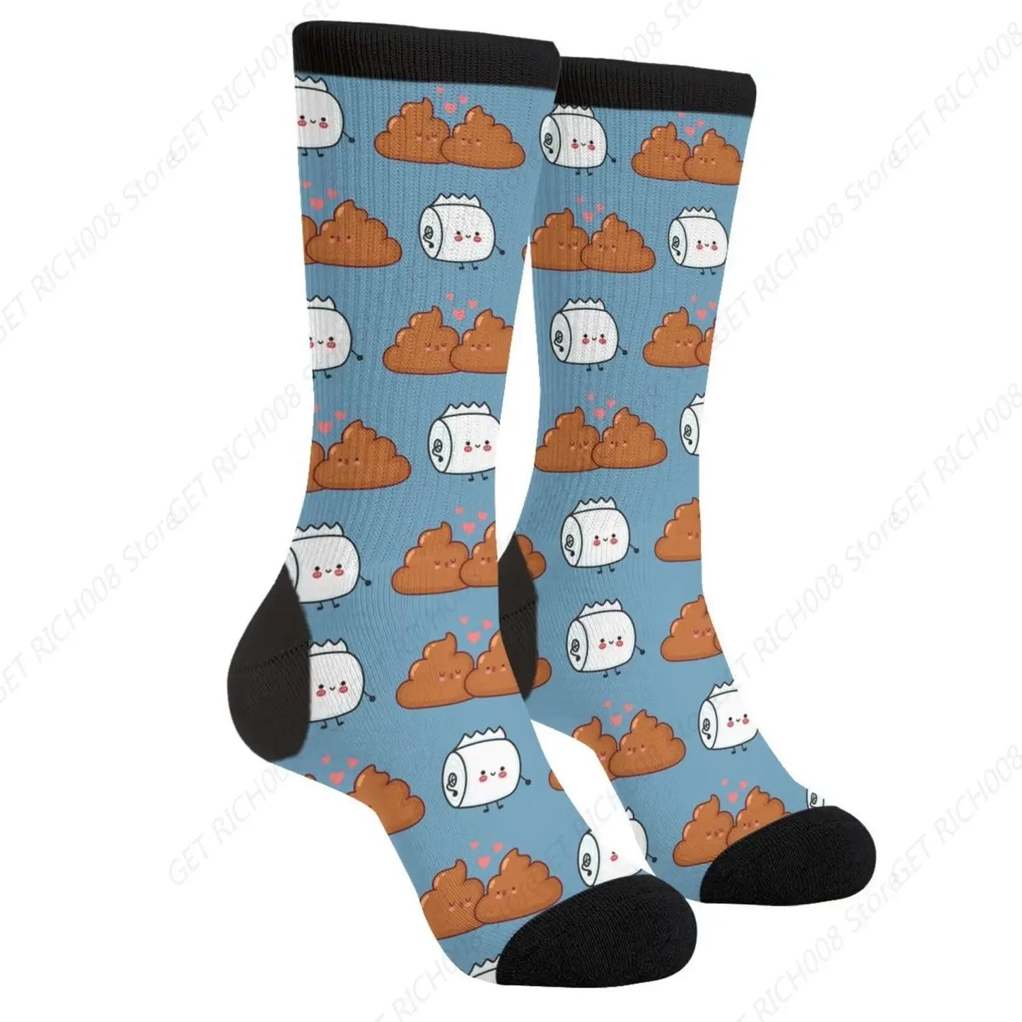 Poop & Toilet Paper Valentine’s Day Socks – Funny & Funky!