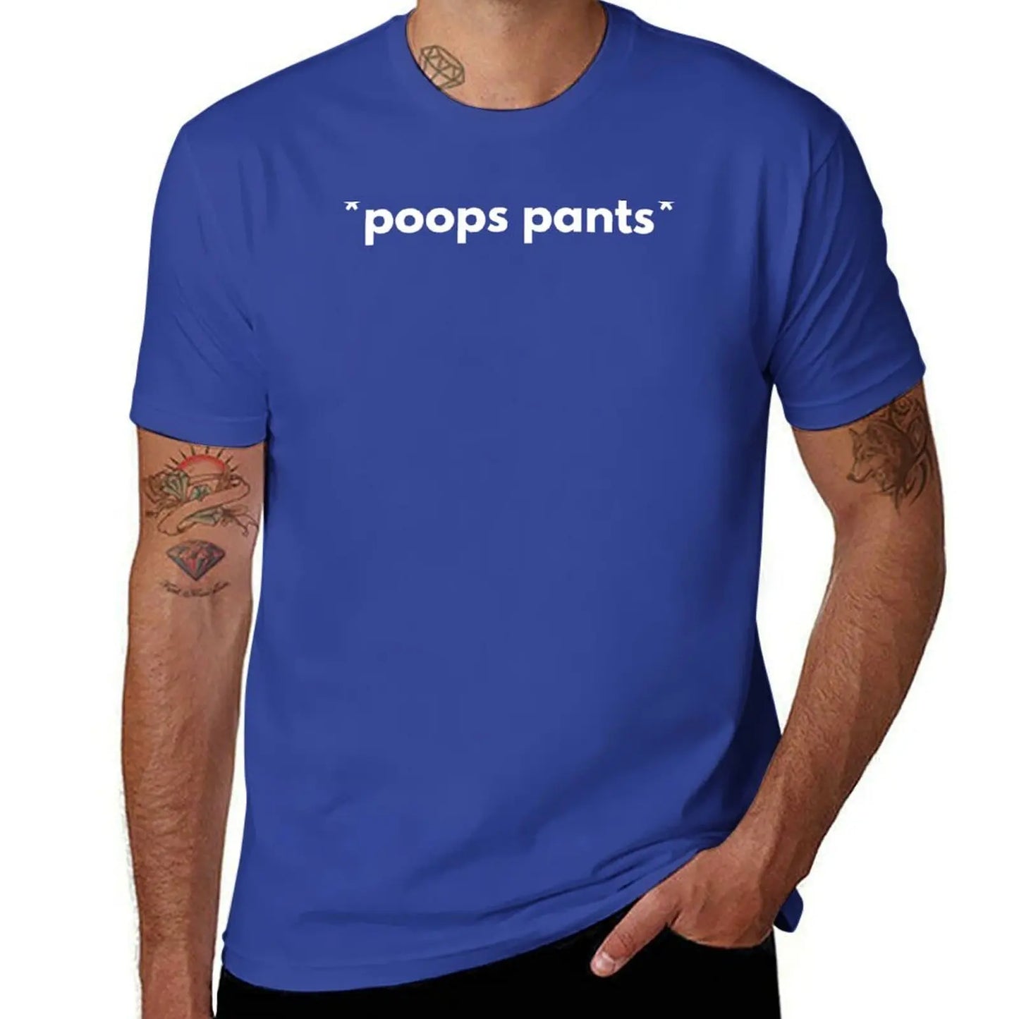 "Poops Pants" Funny Graphic T-Shirt – Quick-Drying Cotton Tee for Men