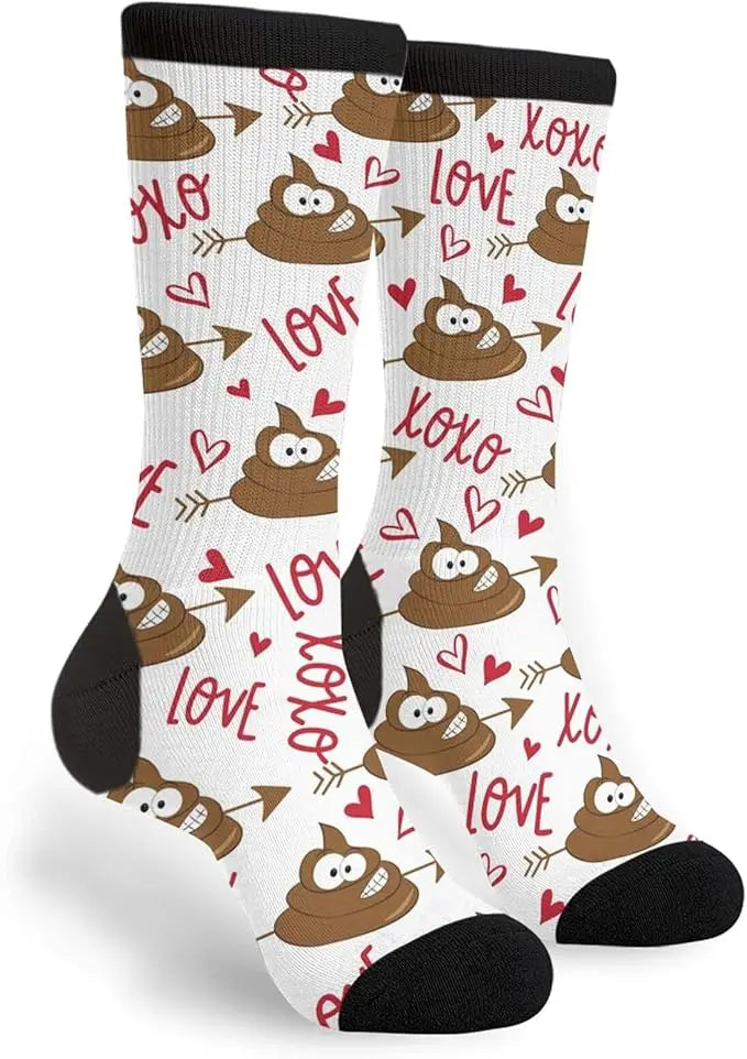 Poop & Toilet Paper Valentine’s Day Socks – Funny & Funky!