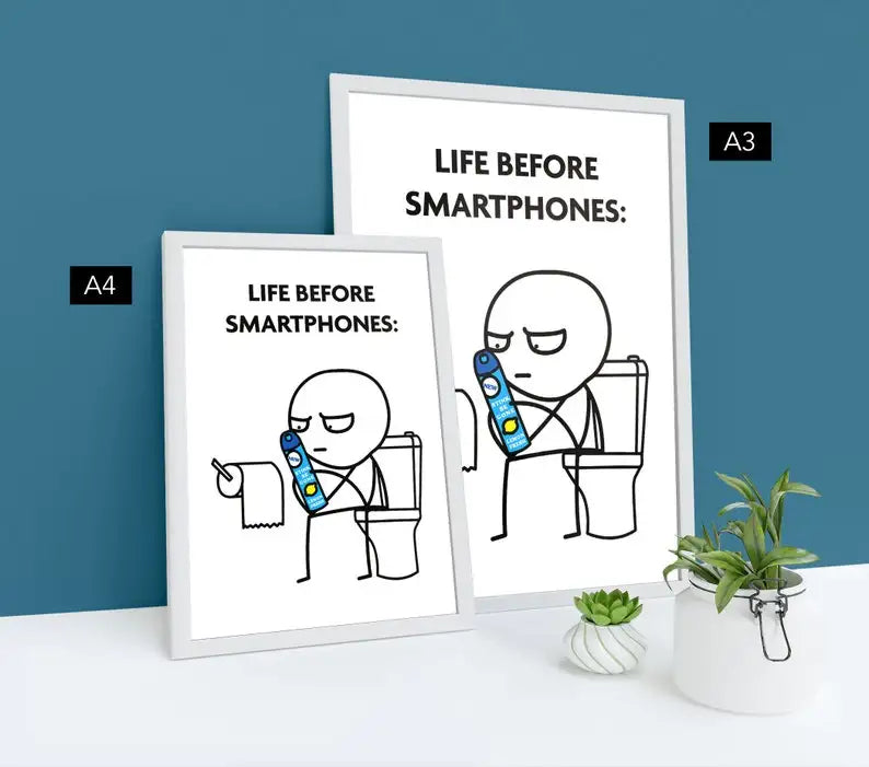 Life Before Smartphones – Funny Bathroom Canvas Print