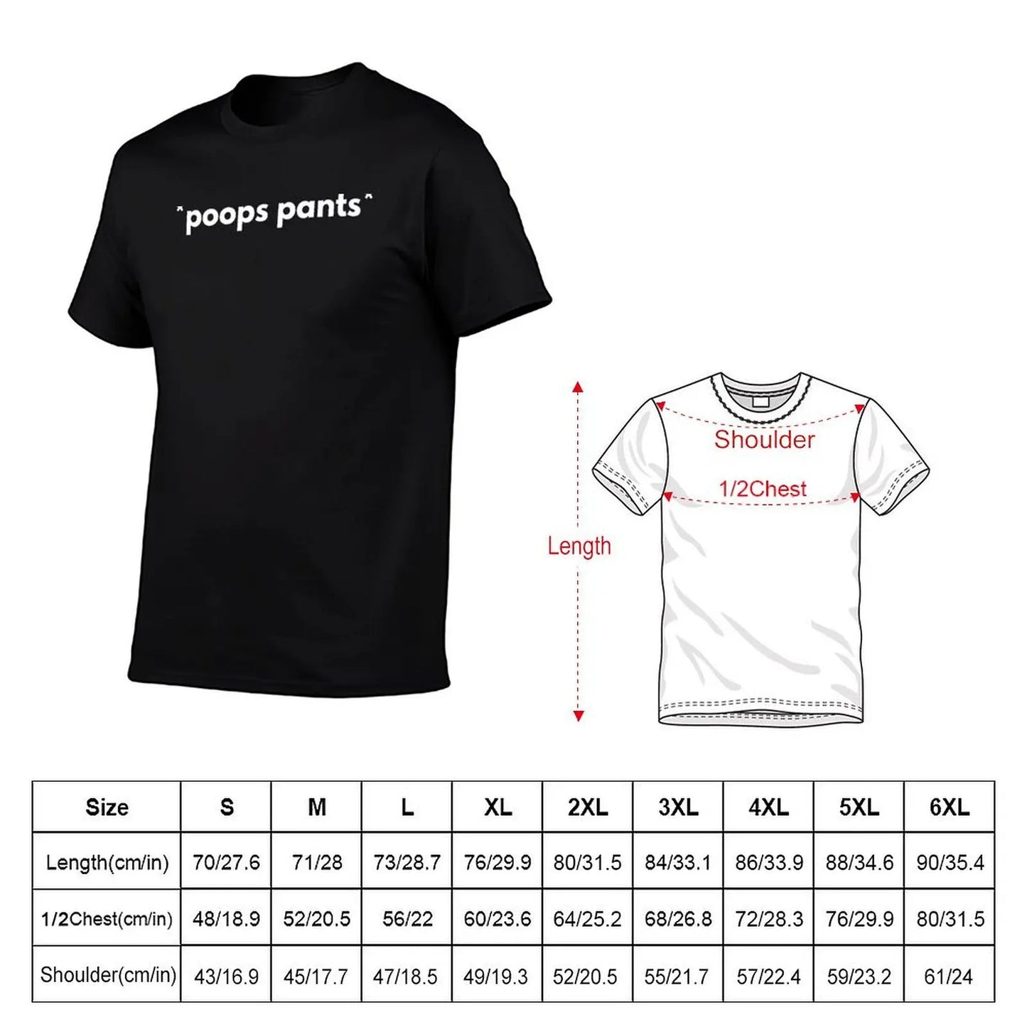 "Poops Pants" Funny Graphic T-Shirt – Quick-Drying Cotton Tee for Men