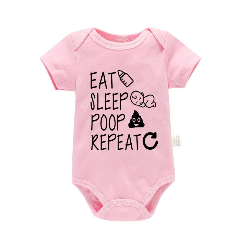 "Eat Sleep Poop Repeat" Unisex Baby Onesie – Hilarious Cotton Bodysuit for Infants and Toddlers