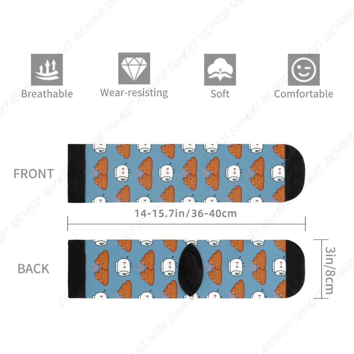 Poop & Toilet Paper Valentine’s Day Socks – Funny & Funky!