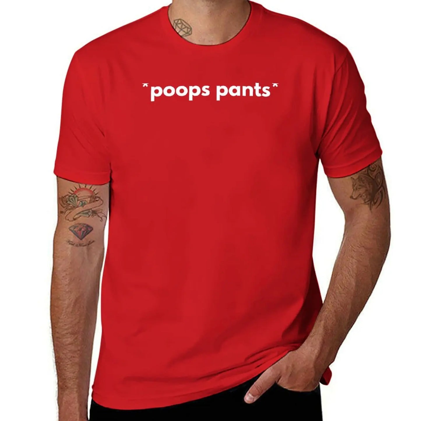 "Poops Pants" Funny Graphic T-Shirt – Quick-Drying Cotton Tee for Men