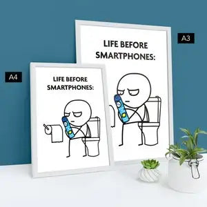 Life Before Smartphones – Funny Bathroom Canvas Print