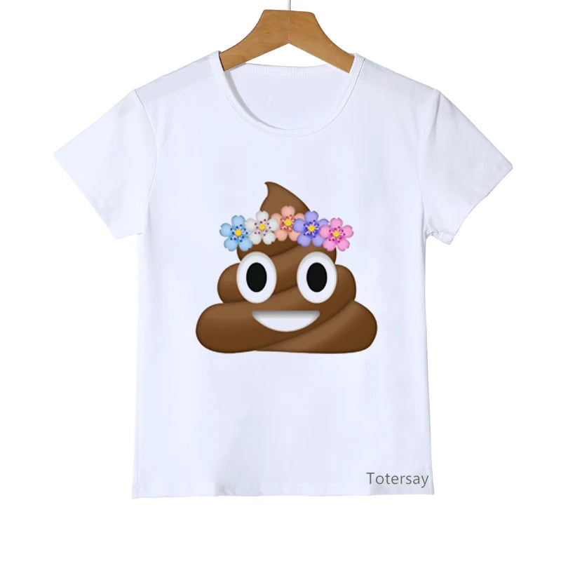 Unisex Kids' Rainbow Unicorn Poop Graphic T-Shirt – Playful Summer Shirt