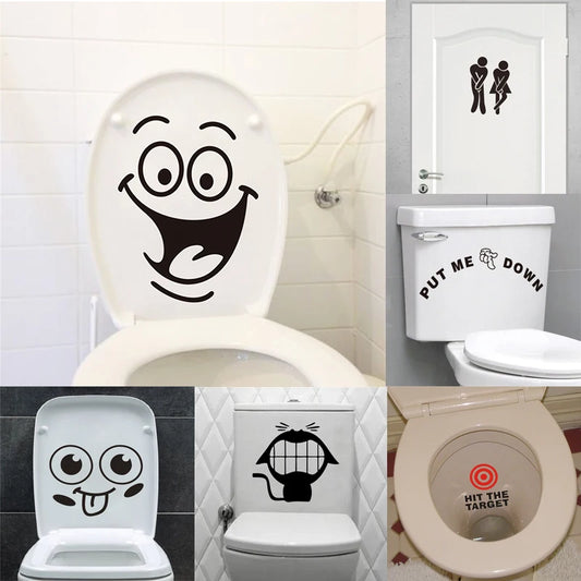 Funny Toilet Sign Stickers – Waterproof Vinyl Decals for Bathroom Laughs