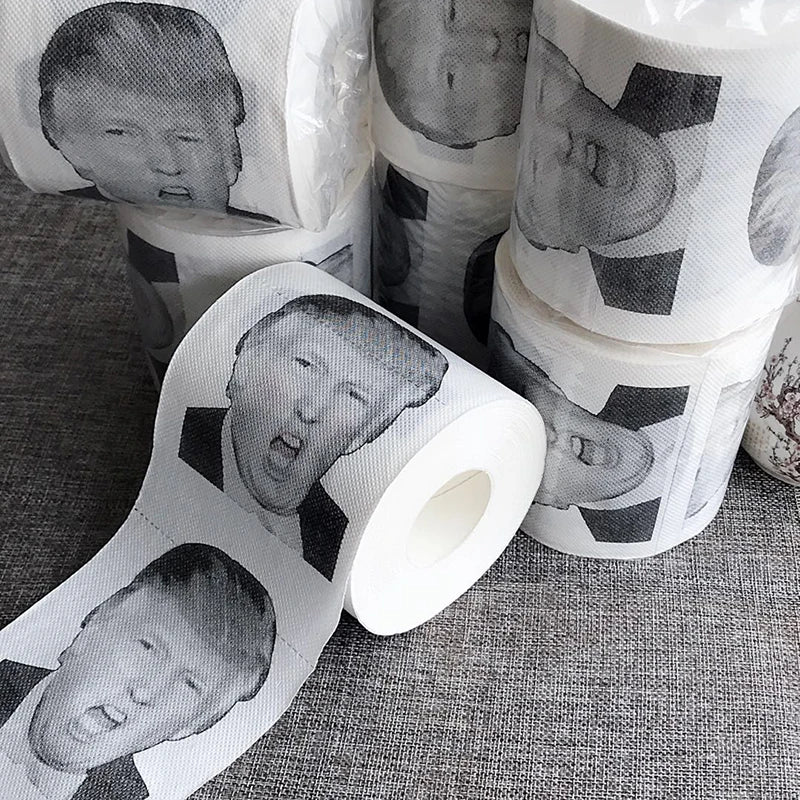 Donald Trump Humor Printed Toilet Paper Roll – A Presidential Bathroom Gift