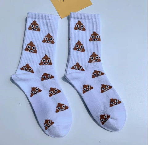 Happy Poop Cartoon Socks – Funny & Comfy for Any Occasion!