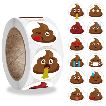 500pcs Funny Poop Dog Emoticon Stickers – Perfect for Kids, Teachers & Parties!
