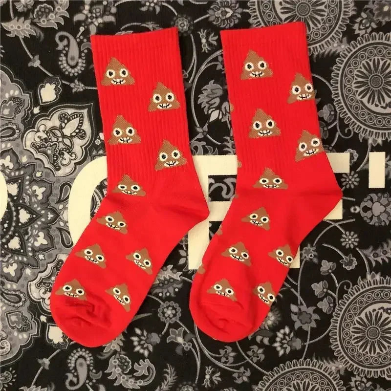 Happy Poop Cartoon Socks – Funny & Comfy for Any Occasion!