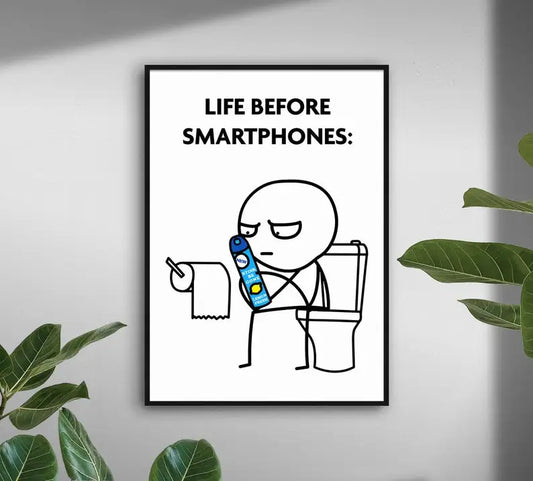 Life Before Smartphones – Funny Bathroom Canvas Print