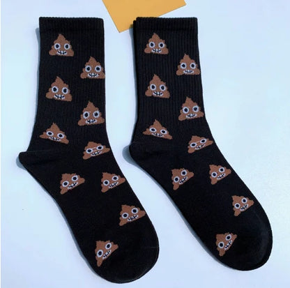 Happy Poop Cartoon Socks – Funny & Comfy for Any Occasion!