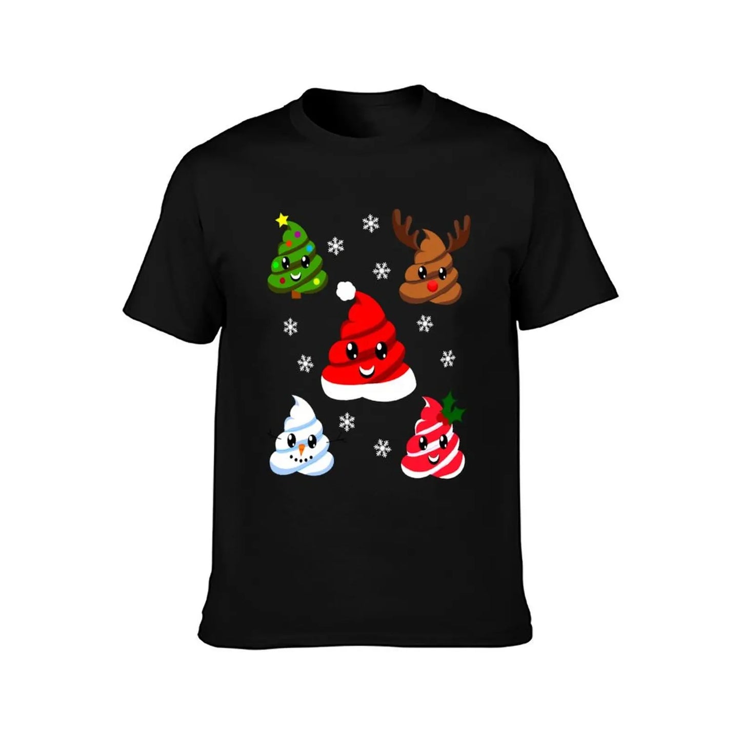 "Festive Emoji Christmas Poop" Men's Vintage Graphic T-Shirt