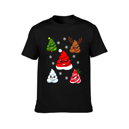 "Festive Emoji Christmas Poop" Men's Vintage Graphic T-Shirt