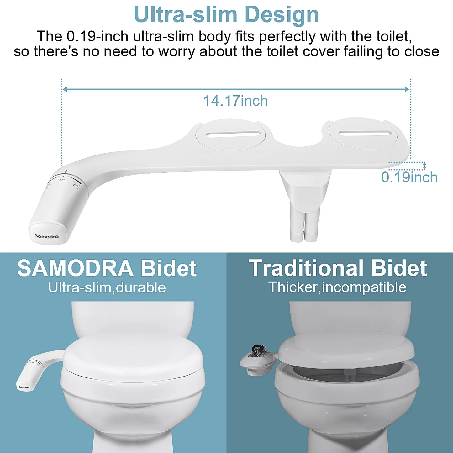 SAMODRA Slim & Non-Electric Bidet – Clean, Simple, Refreshing!