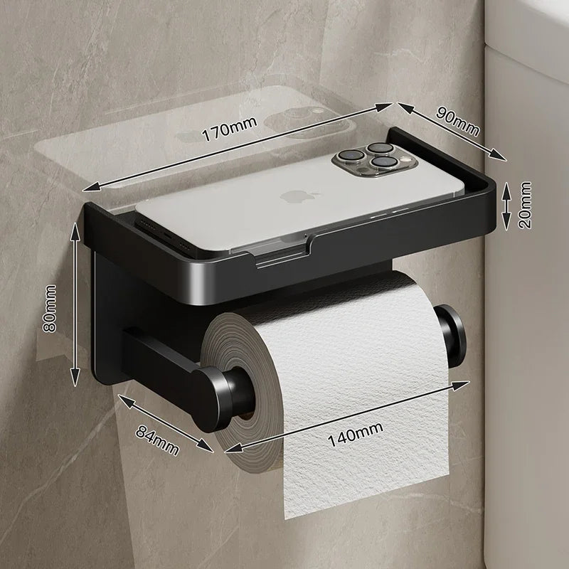 The Double Trouble TP Holder w/ Shelf: Single and Double Roll Options