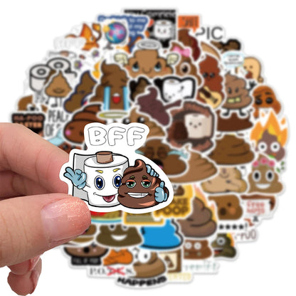Funny Poop Meme Stickers – 10/30/60pcs Hilarious Cartoon Decals for DIY Fun