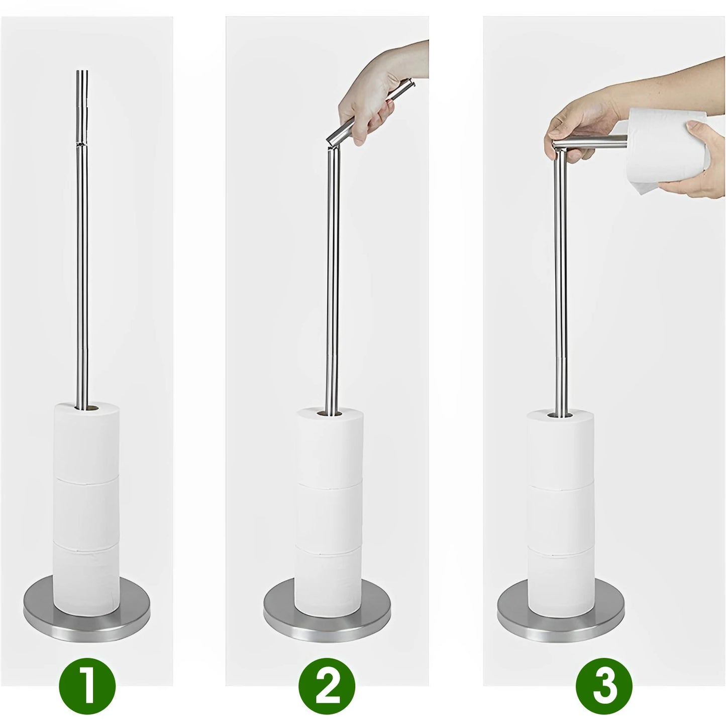 Stainless Steel Freestanding Toilet Paper Holder – Sleek and Sturdy Bathroom Essential