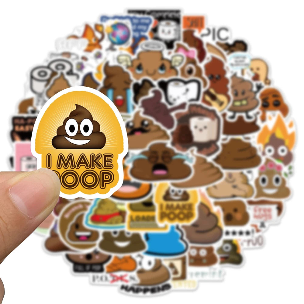 Funny Poop Meme Stickers – 10/30/60pcs Hilarious Cartoon Decals for DIY Fun