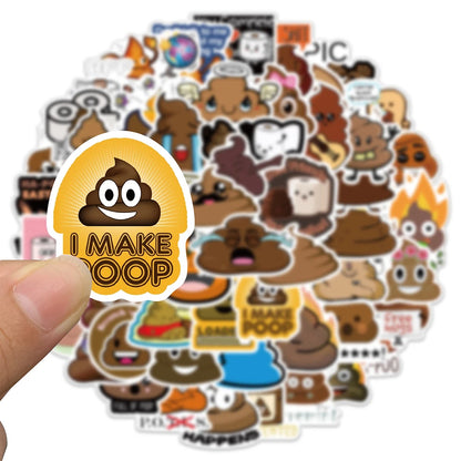 Funny Poop Meme Stickers – 10/30/60pcs Hilarious Cartoon Decals for DIY Fun