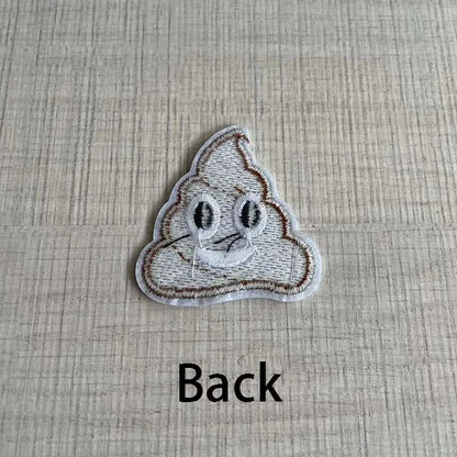 Poop Emoji Iron-On Patches – Set of 10 Fabric Embroidery Appliques