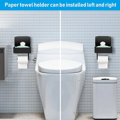 Toilet Paper Holder with Shelf – Built-In Flushable Wipes Dispenser for Bathroom Storage