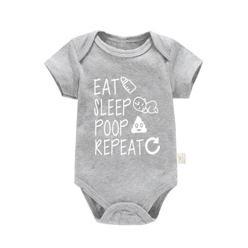 "Eat Sleep Poop Repeat" Unisex Baby Onesie – Hilarious Cotton Bodysuit for Infants and Toddlers