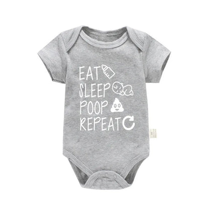 "Eat Sleep Poop Repeat" Unisex Baby Onesie – Hilarious Cotton Bodysuit for Infants and Toddlers