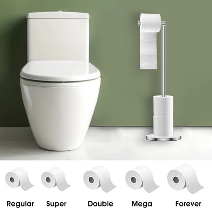 Stainless Steel Freestanding Toilet Paper Holder – Sleek and Sturdy Bathroom Essential