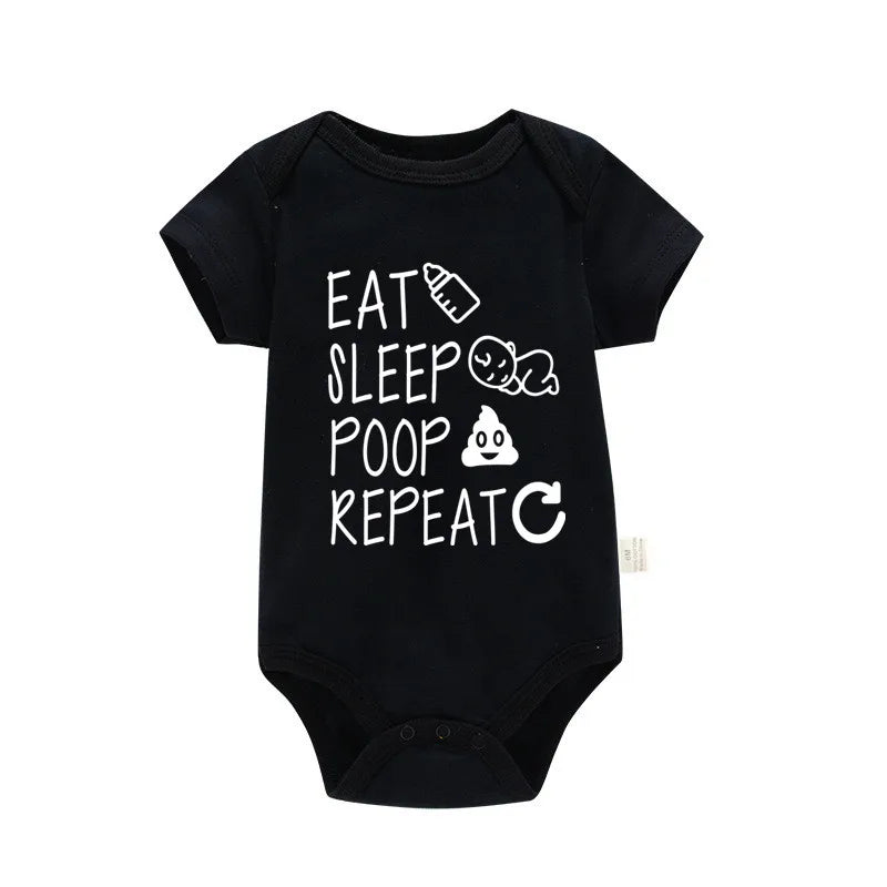 "Eat Sleep Poop Repeat" Unisex Baby Onesie – Hilarious Cotton Bodysuit for Infants and Toddlers
