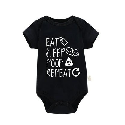 "Eat Sleep Poop Repeat" Unisex Baby Onesie – Hilarious Cotton Bodysuit for Infants and Toddlers