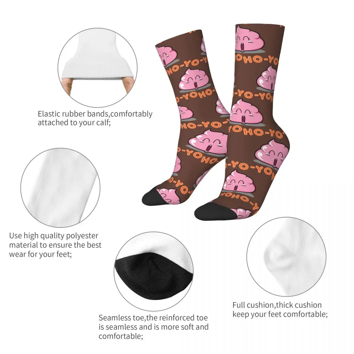 Men's Pinky Poop Compression Socks – Fun & Supportive!