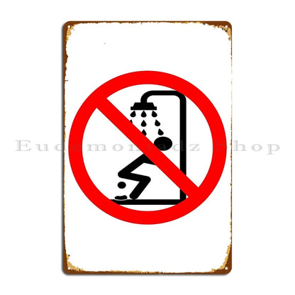 No Pooping in the Shower – The Ultimate Bathroom Rule in Metal Plaque Form