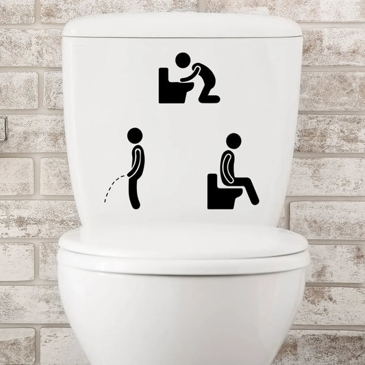 Funny Bathroom Sign Stickers – Cute & Waterproof Vinyl Decals for Bathroom Doors