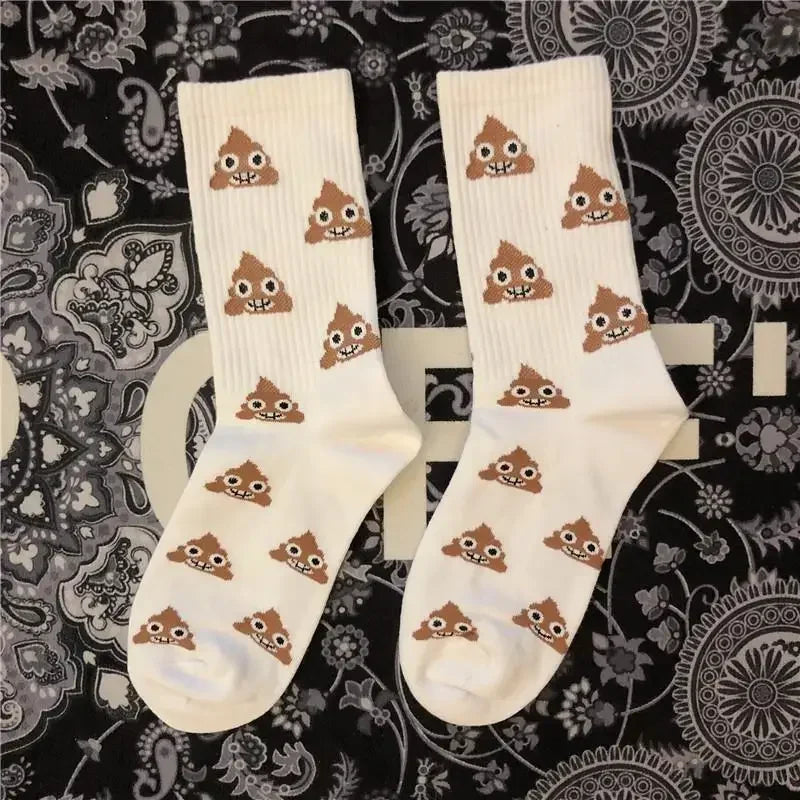 Happy Poop Cartoon Socks – Funny & Comfy for Any Occasion!