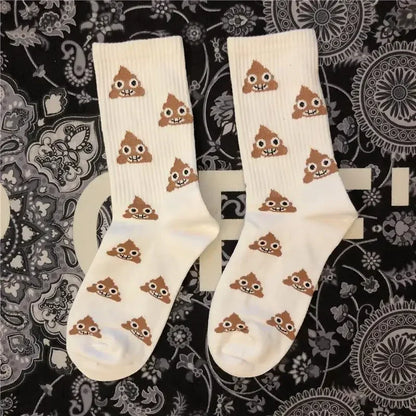 Happy Poop Cartoon Socks – Funny & Comfy for Any Occasion!