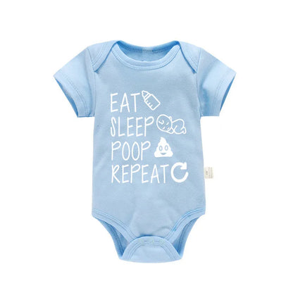 "Eat Sleep Poop Repeat" Unisex Baby Onesie – Hilarious Cotton Bodysuit for Infants and Toddlers