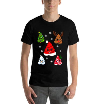 "Festive Emoji Christmas Poop" Men's Vintage Graphic T-Shirt