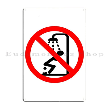 No Pooping in the Shower – The Ultimate Bathroom Rule in Metal Plaque Form