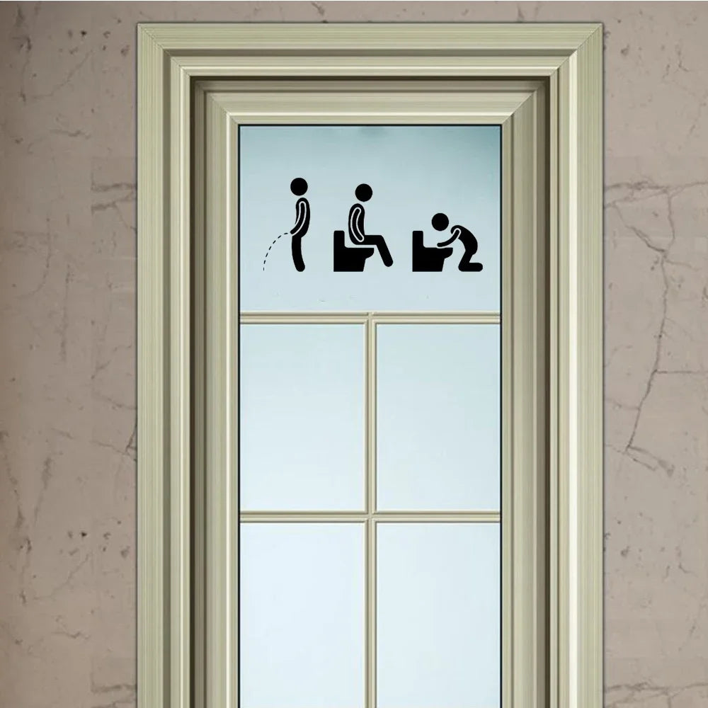 Funny Bathroom Sign Stickers – Cute & Waterproof Vinyl Decals for Bathroom Doors
