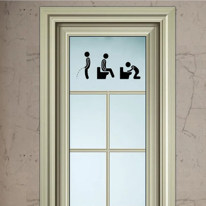 Funny Bathroom Sign Stickers – Cute & Waterproof Vinyl Decals for Bathroom Doors